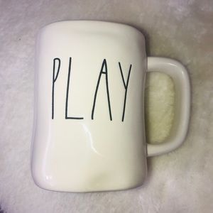 Rae Dunn Play Mug with Orange Interior